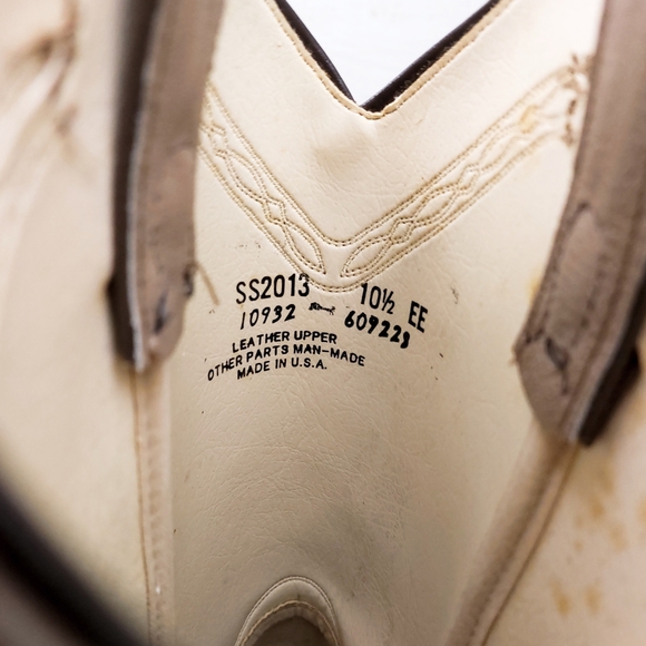 Genuine Leather Mens 10.5 EETaupe Gray Western Boots Brand New! - Picture 8 of 11